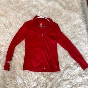 Red Zip Front Track Jacket Small